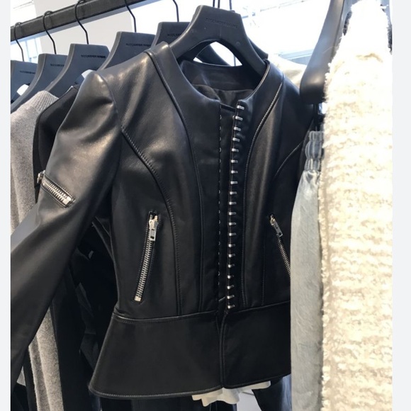 NWT Alexander Wang leather Paneled biker jacket - Picture 11 of 12